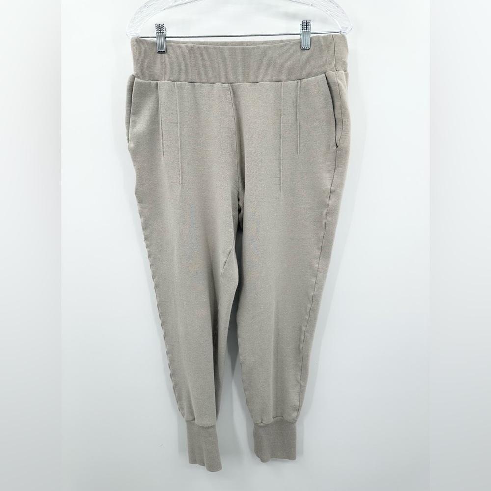 Varley Women's Amberley‎ Pleated Jogger Pants Light Gray Cotton Size Large